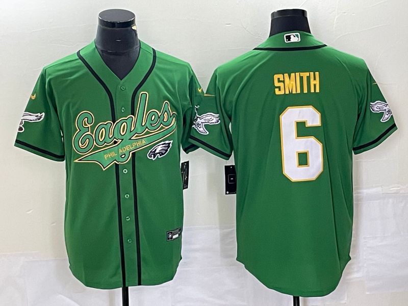 Men Philadelphia Eagles #6 Smith Green Co Branding Game NFL Jersey style 7->philadelphia eagles->NFL Jersey